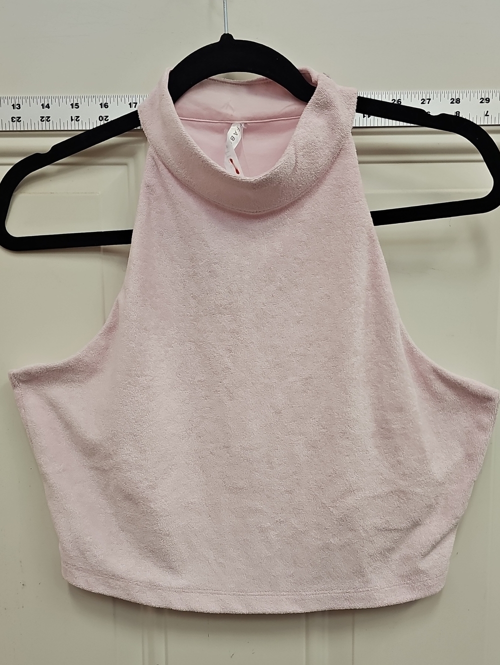 Fabletics Light Pink Sleeveless Mock Neck Crop Top